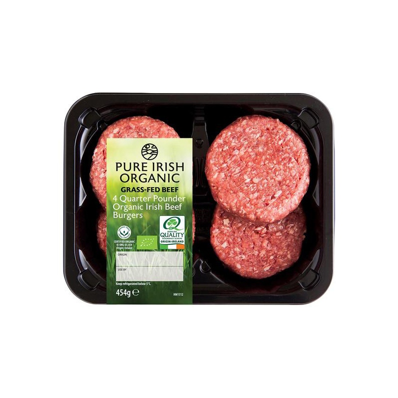 Organic Irish Beef Burger Net 454g