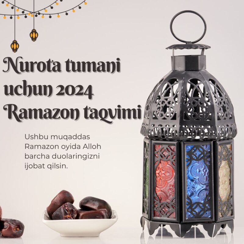 Nurota tumani uchun 2024 Ramazon taqvimi